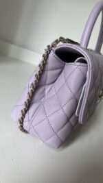 Chanel Caviar Quilted Mini Coco Handle Flap Light Purple - Image 3