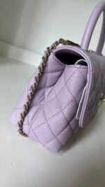 Chanel Caviar Quilted Mini Coco Handle Flap Light Purple - Image 4