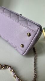 Chanel Caviar Quilted Mini Coco Handle Flap Light Purple - Image 6