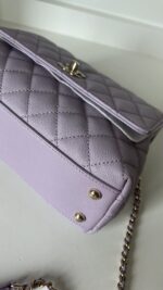 Chanel Caviar Quilted Mini Coco Handle Flap Light Purple - Image 9