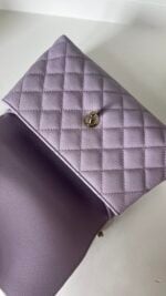 Chanel Caviar Quilted Mini Coco Handle Flap Light Purple - Image 10