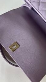 Chanel Caviar Quilted Mini Coco Handle Flap Light Purple - Image 11