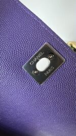 Chanel Chevron Quilted Mini  Coco Top Handle Flap Purple Caviar - Image 18