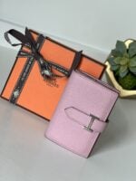 Hermes Bearn Card Holder Wallet Epsom Pink