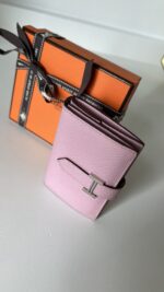 Hermes Bearn Card Holder Wallet Epsom Pink - Image 2