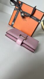 Hermes Bearn Card Holder Wallet Epsom Pink - Image 3