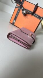 Hermes Bearn Card Holder Wallet Epsom Pink - Image 4