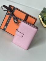 Hermes Bearn Card Holder Wallet Epsom Pink - Image 5