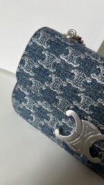 Celine Claude Denim Chain Shoulder Bag - Image 5