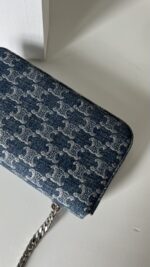 Celine Claude Denim Chain Shoulder Bag - Image 11