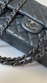 Chanel Jumbo Classic Double Flap Pearly Charcoal Caviar - Image 8