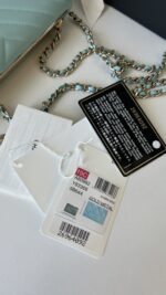 Chanel Trendy WOC Wallet On Chain Chevron Lambskin Turquoise - Image 20