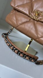 Chanel 19 Large Lambskin Caramel - Image 4