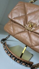 Chanel 19 Large Lambskin Caramel - Image 5