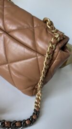 Chanel 19 Large Lambskin Caramel - Image 14