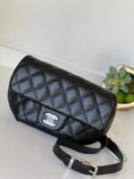 Chanel Calfskin Quilted CC Uniform Flap Belt Bag Black
