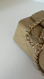 Chanel Small Classic Double Flap Lambskin Dark Beige GHW - Image 6