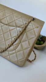 Chanel Small Classic Double Flap Lambskin Dark Beige GHW - Image 12