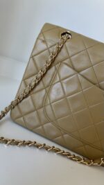 Chanel Small Classic Double Flap Lambskin Dark Beige GHW - Image 14