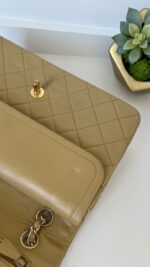 Chanel Small Classic Double Flap Lambskin Dark Beige GHW - Image 30