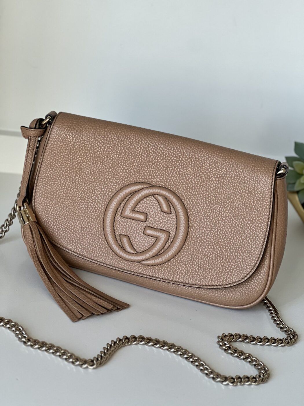 IMG_1834 Gucci Soho Tassel Crossbody Beige - Image 1