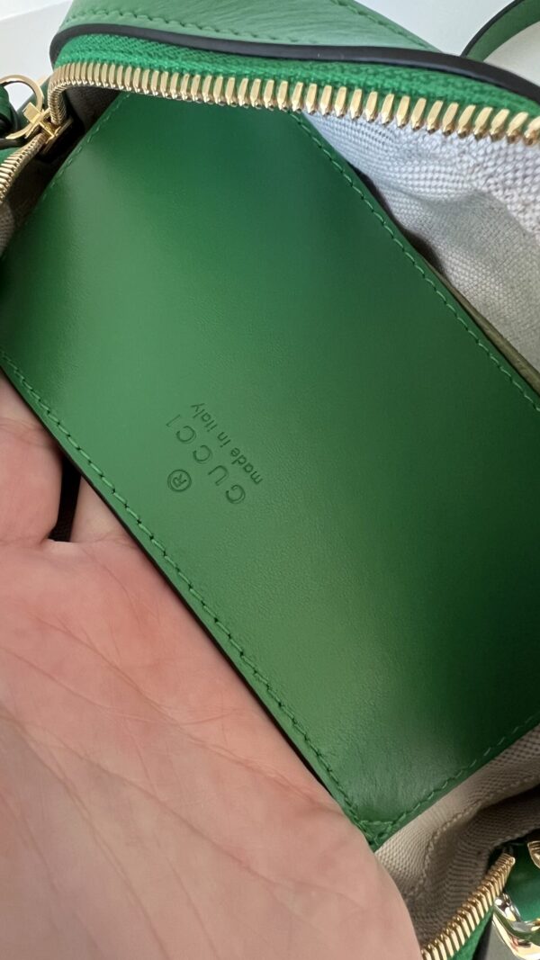 Gucci Zip Camera Bag GG Matelasse Leather Small Green - Image 10