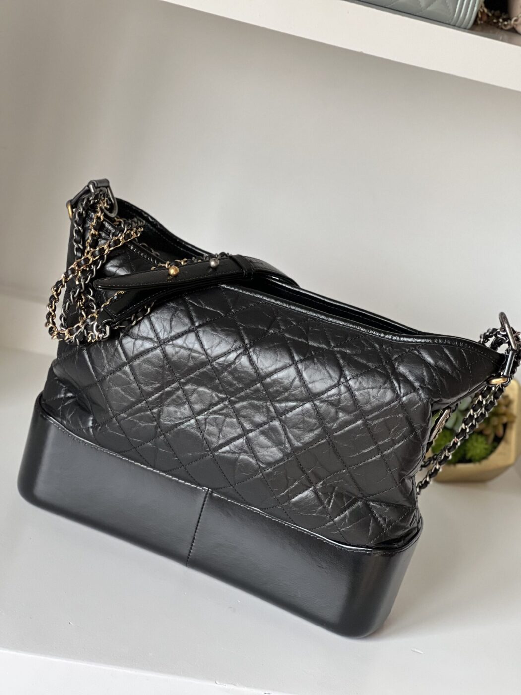 Chanel Medium Gabrielle Black Crinkled Calfskin - Image 9