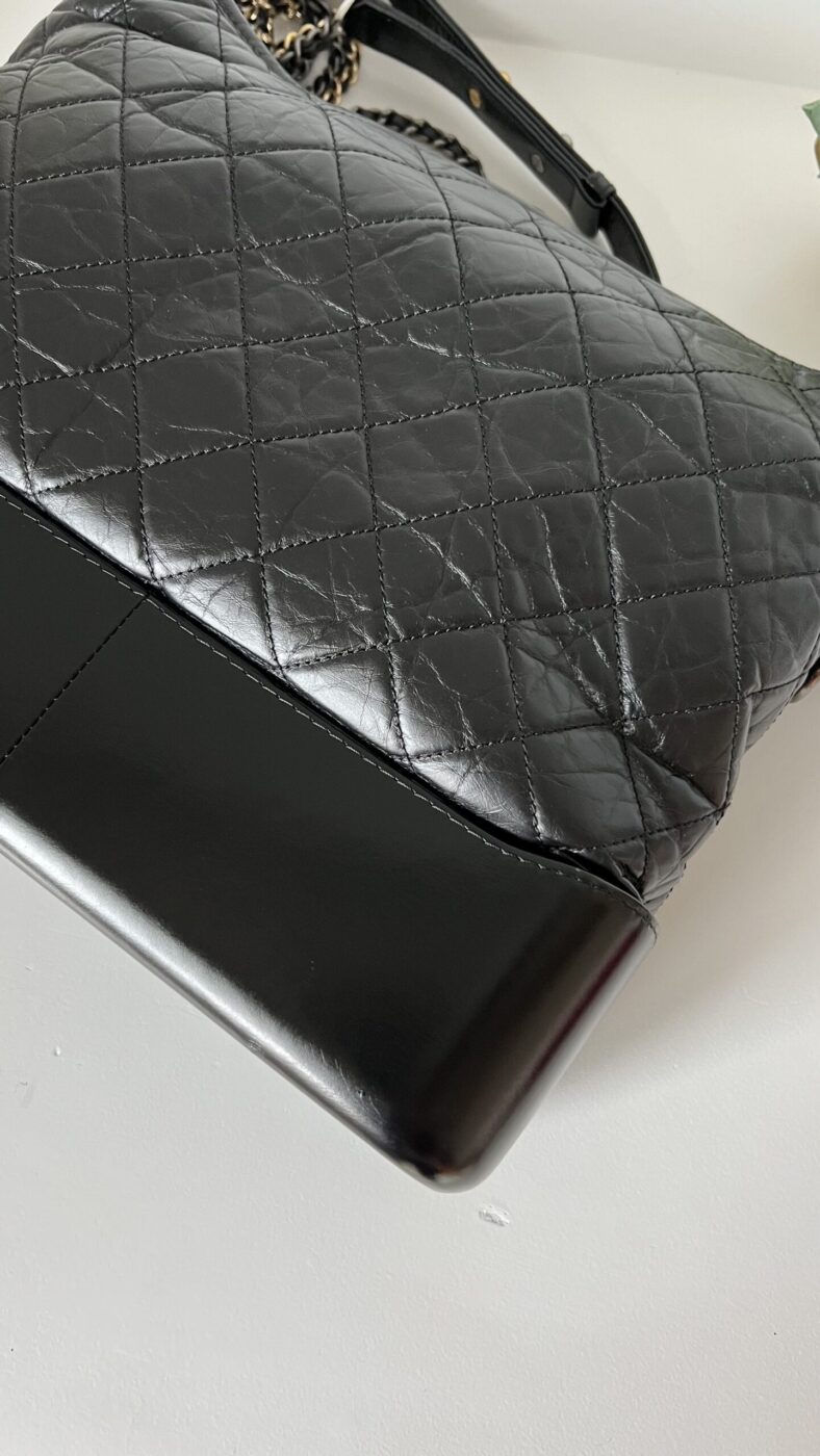 Chanel Medium Gabrielle Black Crinkled Calfskin - Image 12