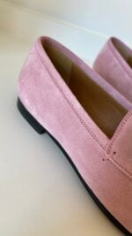 Gucci Pink Suede Loafers 38 - Image 3
