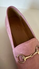 Gucci Pink Suede Loafers 38 - Image 5