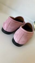 Gucci Pink Suede Loafers 38 - Image 6