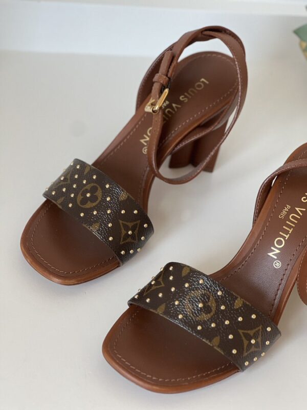 Louis Vuitton Block Heel Sandals 38 - Image 2