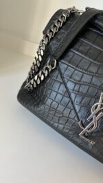 YSL College Shoulder BagCrocodile Embossed Leather - Image 4