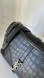 YSL College Shoulder BagCrocodile Embossed Leather - Image 5