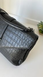 YSL College Shoulder BagCrocodile Embossed Leather - Image 6