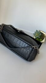 YSL College Shoulder BagCrocodile Embossed Leather - Image 9