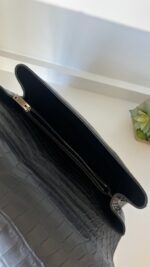 YSL College Shoulder BagCrocodile Embossed Leather - Image 15