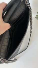 YSL College Shoulder BagCrocodile Embossed Leather - Image 20
