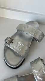 Louis Vuitton Bom Dia Silver Slides 37.5 - Image 3