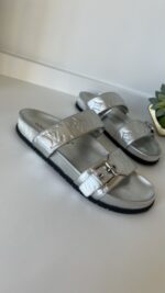 Louis Vuitton Bom Dia Silver Slides 37.5 - Image 4