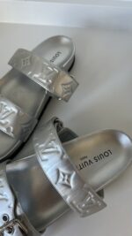 Louis Vuitton Bom Dia Silver Slides 37.5 - Image 5