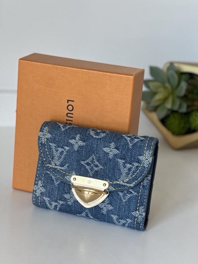 IMG_6897 Louis Vuitton Victorine Denim Wallet - Image 1