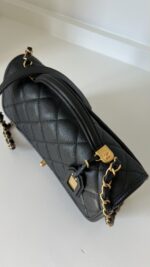 Chanel Quilted Caviar School Memory Small Top Handle Flap Black - Image 2