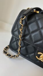 Chanel Quilted Caviar School Memory Small Top Handle Flap Black - Image 3