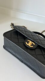 Chanel Quilted Caviar School Memory Small Top Handle Flap Black - Image 10