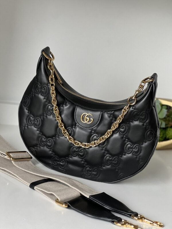 Gucci Small Black Hobo Chain Crossbody