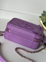 Chanel Caviar Quilted Small CC Filigree Vanity Case Purple - Image 5