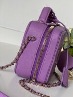 Chanel Caviar Quilted Small CC Filigree Vanity Case Purple - Image 6