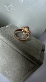 Van Cleef & Arpels 18K Yellow Gold Diamond Mother of Pearl Vintage Alhambra Ring 54 - Image 5