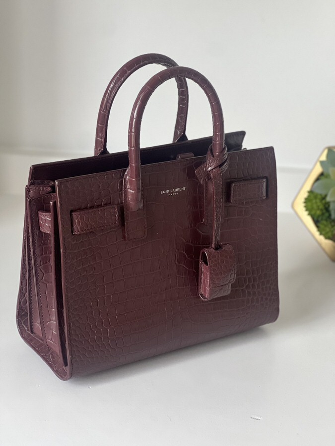 IMG_2799 YSL Sac De Jour Burgundy Crocodile - Image 1